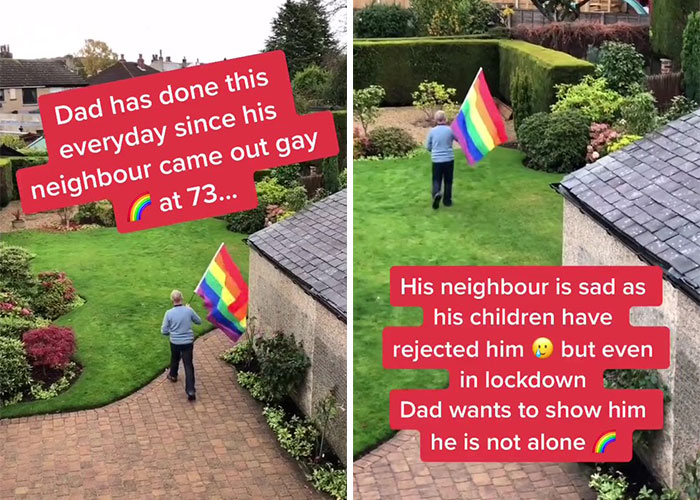 The Internet Cannot Get Enough Of This Dad Who Filled Yard With Pride Flags To Annoy Homophobic Neighbor