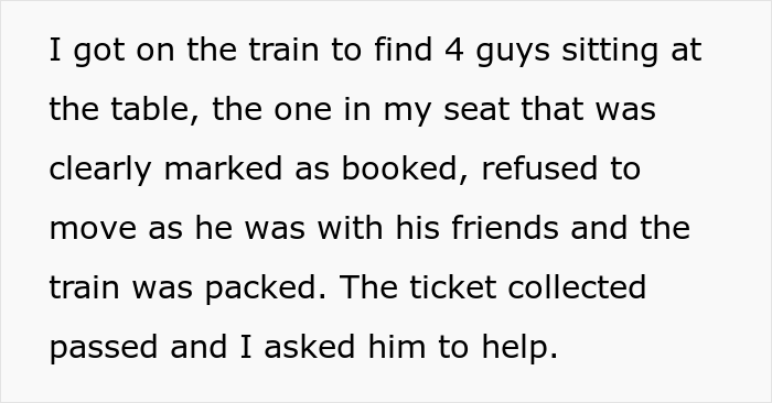 Guy’s Booked Train Seat Gets Taken By Arrogant Passenger, He Does The Same With First Class Seat Because The Conductor Couldn’t Help Him About It Guy’s Booked Train Seat Gets Taken By Arrogant Passenger, He Does The Same With First Class Seat Because The Conductor Couldn’t Help Him About It