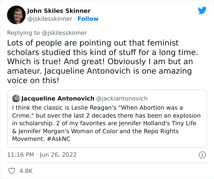 Supreme Court States That Abortion Is Not Rooted In The American Nation’s History, This Software Engineer Proves The Statement Is Not True Supreme Court States That Abortion Is Not Rooted In The American Nation’s History, This Software Engineer Proves The Statement Is Not True