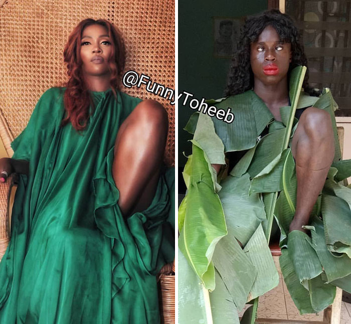 30 Hilarious Low-Cost Recreations Of Ridiculous Celebrity Outfits By Funny Toheeb (New Pics) 30 Hilarious Low-Cost Recreations Of Ridiculous Celebrity Outfits By Funny Toheeb (New Pics)
