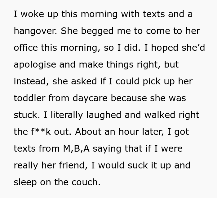 Woman Is Not Given Bridesmaid Duties And Has To Sleep On The Couch At Friend’s Wedding So She Asks If She’s Right For Not Wanting To Pay For Lodging Woman Is Not Given Bridesmaid Duties And Has To Sleep On The Couch At Friend’s Wedding So She Asks If She’s Right For Not Wanting To Pay For Lodging
