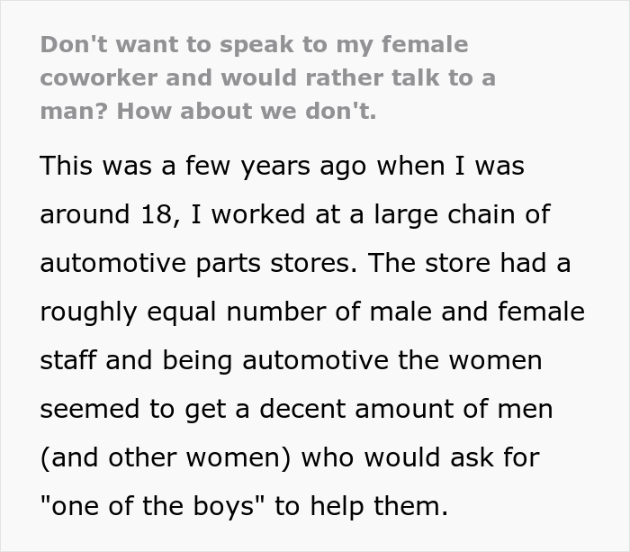 Sexist Customer Demands Female Employee Get “One Of The Boys”, They Maliciously Comply Sexist Customer Demands Female Employee Get “One Of The Boys”, They Maliciously Comply