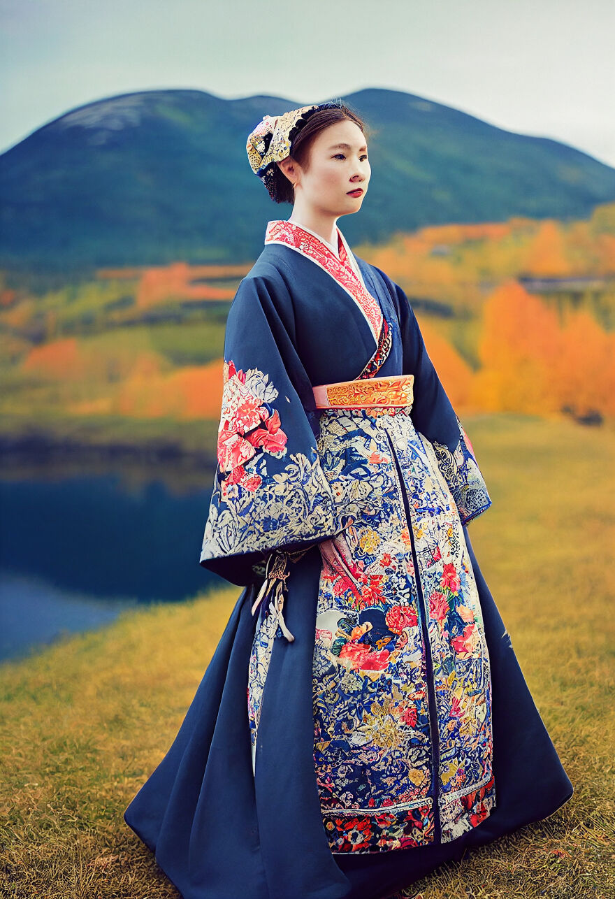 I Blend International Fashion Trends, And This Time Norway Meets Japan With A Traditional Bunad Combined With Kimono (6 Pics) I Blend International Fashion Trends, And This Time Norway Meets Japan With A Traditional Bunad Combined With Kimono (6 Pics)