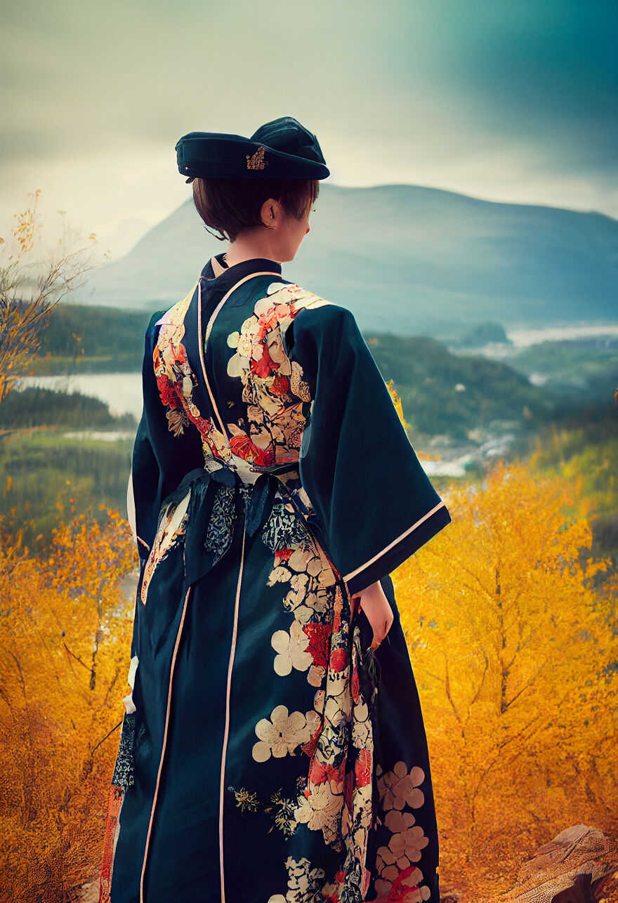 I Blend International Fashion Trends, And This Time Norway Meets Japan With A Traditional Bunad Combined With Kimono (6 Pics) I Blend International Fashion Trends, And This Time Norway Meets Japan With A Traditional Bunad Combined With Kimono (6 Pics)