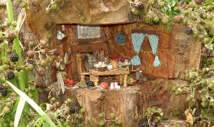 I Built A Scaled-Down Village For Wild Mice In My Garden, And They Love It I Built A Scaled-Down Village For Wild Mice In My Garden, And They Love It