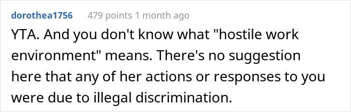 26 Y.O. Woman Reports Her Coworker To HR For Creating “An Overly Hostile Work Environment,” Folks Online Call Her The Jerk 26 Y.O. Woman Reports Her Coworker To HR For Creating “An Overly Hostile Work Environment,” Folks Online Call Her The Jerk