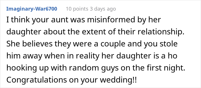 Woman Wears Red Dress To Cousin’s Wedding To Show That She Slept With The Groom First, But The Bride Outsmarts Her Woman Wears Red Dress To Cousin’s Wedding To Show That She Slept With The Groom First, But The Bride Outsmarts Her