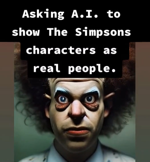 Artist Recreates The Simpsons Characters Using AI (The Results Look Cursed)