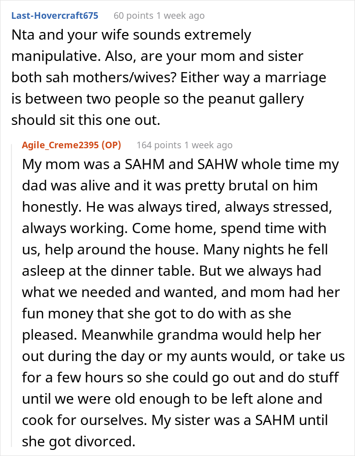 The Internet Backs Husband For “Ruining” Family Dinner Because He Is The Only One Not On Board With Wife’s Stay-At-Home Idea The Internet Backs Husband For “Ruining” Family Dinner Because He Is The Only One Not On Board With Wife’s Stay-At-Home Idea