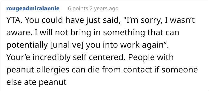 “Am I The Jerk For ‘Not Respecting’ My Coworker’s Peanut Allergy?” “Am I The Jerk For ‘Not Respecting’ My Coworker’s Peanut Allergy?”