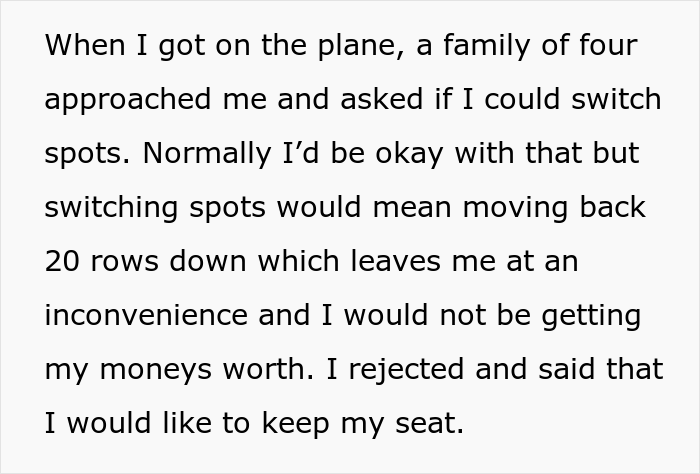 Woman Causes A Scene On A Plane After A Man Who Paid Extra Just To Be There Refused To Switch Seats With Her