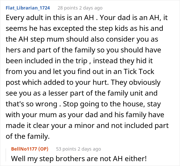 16 Y.O. Daughter Disappointed With Her Father As He Did Not Invite Her On His New Family’s Paris Vacation, Gets Called A Jerk