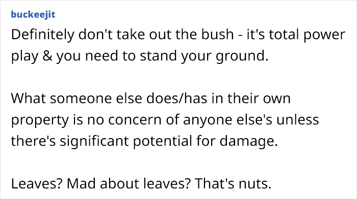“This Is Likely To Look Ridiculous”: Petty Woman Complains About Neighbor’s Bush, Demands They Rip It Out Or She Will Put A Fence Around Her Front Drive “This Is Likely To Look Ridiculous”: Petty Woman Complains About Neighbor’s Bush, Demands They Rip It Out Or She Will Put A Fence Around Her Front Drive