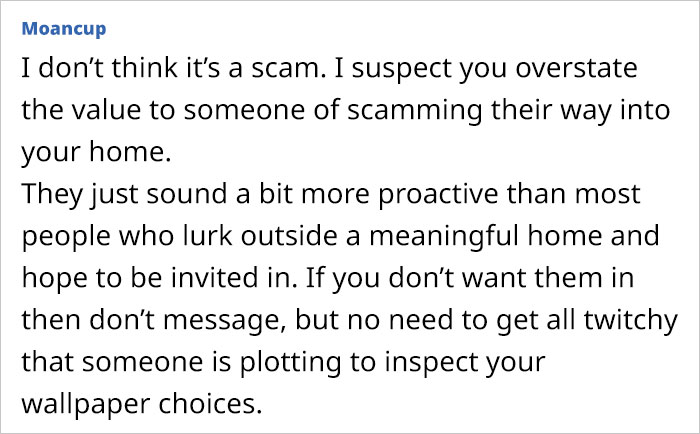 Woman Asks People Online If She’d Be A Jerk To Not Allow Previous Homeowners To Visit Her Home As They Are Complete Strangers To Her Woman Asks People Online If She’d Be A Jerk To Not Allow Previous Homeowners To Visit Her Home As They Are Complete Strangers To Her