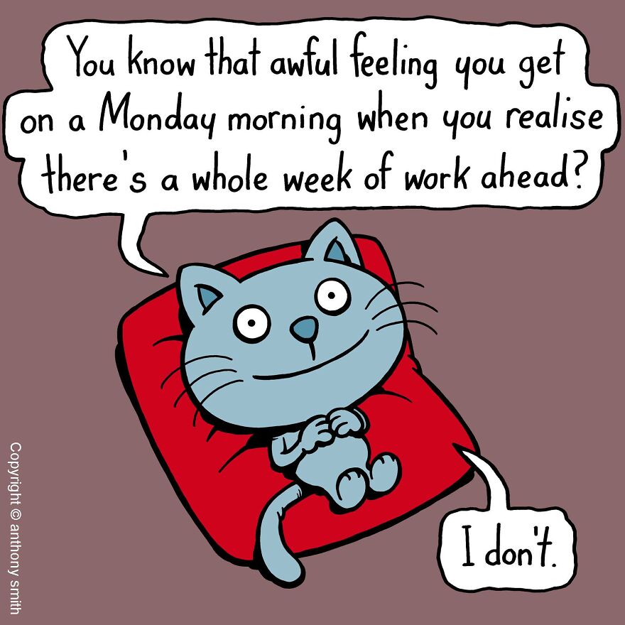 These One-Panel Cat Comics By Anthony Smith Purrfectly Capture What Having A Cat Is Like (40 Pics) These One-Panel Cat Comics By Anthony Smith Purrfectly Capture What Having A Cat Is Like (40 Pics)