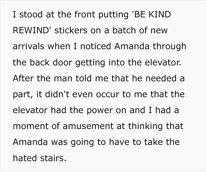 Manager “Left Hanging” In Elevator For 5 Hours With A Full Bladder After Her Employee Couldn’t Help Her Because Of Her Own Absurd Rules Manager “Left Hanging” In Elevator For 5 Hours With A Full Bladder After Her Employee Couldn’t Help Her Because Of Her Own Absurd Rules