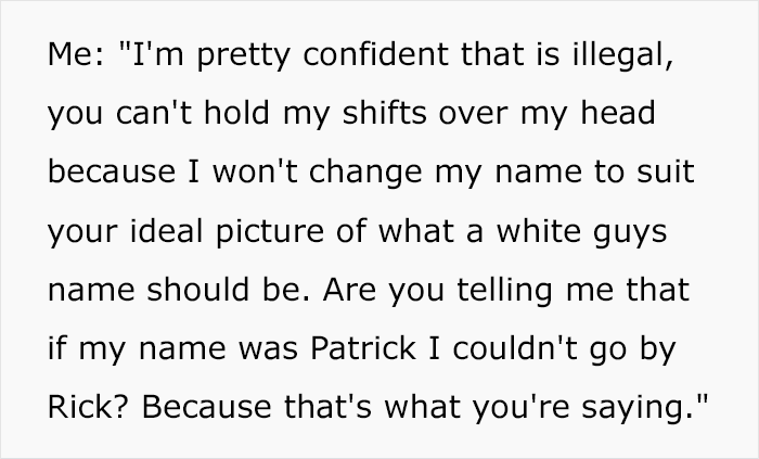 Boss Thinks Employee’s Name Tag Isn’t His Real Name, Tries To Punish Him For It Boss Thinks Employee’s Name Tag Isn’t His Real Name, Tries To Punish Him For It