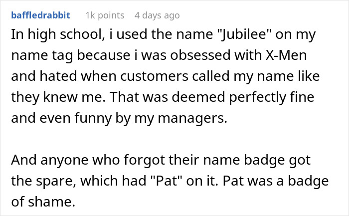 Boss Thinks Employee’s Name Tag Isn’t His Real Name, Tries To Punish Him For It Boss Thinks Employee’s Name Tag Isn’t His Real Name, Tries To Punish Him For It