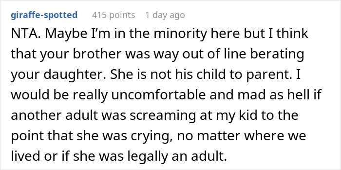“Am I A Jerk For Telling My Brother Off When He Berated My Daughter For Not Changing Her Cousin’s Diaper?” “Am I A Jerk For Telling My Brother Off When He Berated My Daughter For Not Changing Her Cousin’s Diaper?”