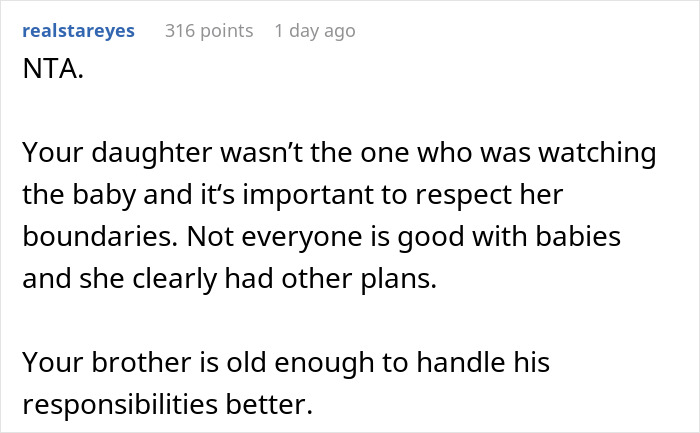 “Am I A Jerk For Telling My Brother Off When He Berated My Daughter For Not Changing Her Cousin’s Diaper?” “Am I A Jerk For Telling My Brother Off When He Berated My Daughter For Not Changing Her Cousin’s Diaper?”