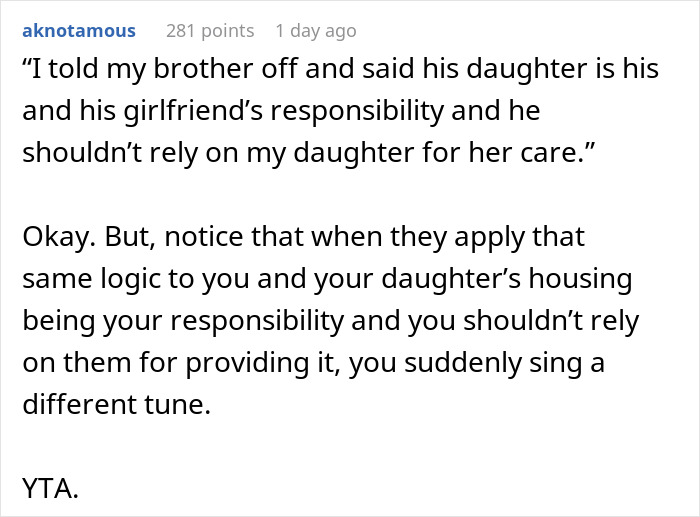 “Am I A Jerk For Telling My Brother Off When He Berated My Daughter For Not Changing Her Cousin’s Diaper?” “Am I A Jerk For Telling My Brother Off When He Berated My Daughter For Not Changing Her Cousin’s Diaper?”
