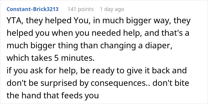 “Am I A Jerk For Telling My Brother Off When He Berated My Daughter For Not Changing Her Cousin’s Diaper?” “Am I A Jerk For Telling My Brother Off When He Berated My Daughter For Not Changing Her Cousin’s Diaper?”