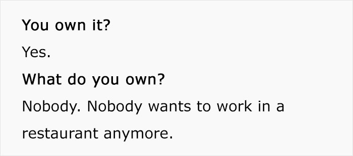 Woman Gets Put In Her Place When She Complains About How Nobody Wants To Work When She Just Said She Doesn’t Have A Job Woman Gets Put In Her Place When She Complains About How Nobody Wants To Work When She Just Said She Doesn’t Have A Job