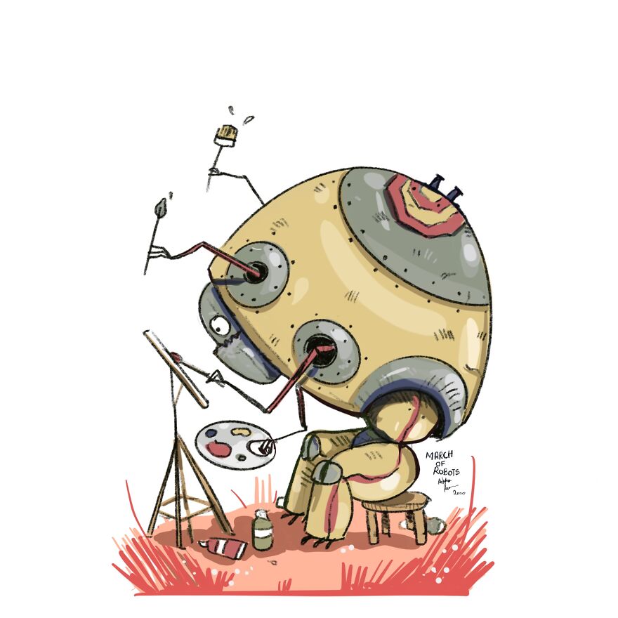 I Wanted To Step Out Of My Comfort Zone, So I Took The ‘March Of Robots’ Challenge (31 Drawings) I Wanted To Step Out Of My Comfort Zone, So I Took The ‘March Of Robots’ Challenge (31 Drawings)