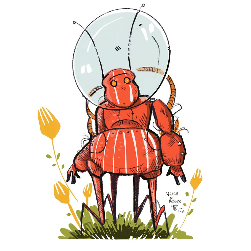I Wanted To Step Out Of My Comfort Zone, So I Took The ‘March Of Robots’ Challenge (31 Drawings) I Wanted To Step Out Of My Comfort Zone, So I Took The ‘March Of Robots’ Challenge (31 Drawings)