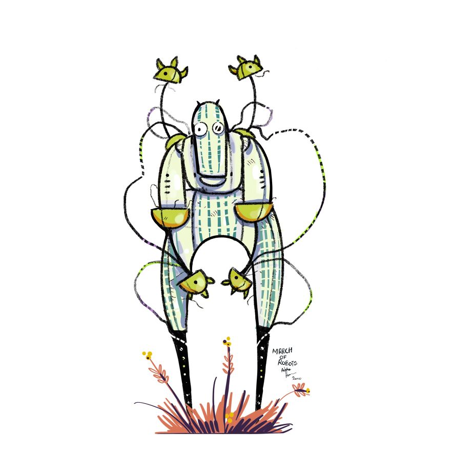 I Wanted To Step Out Of My Comfort Zone, So I Took The ‘March Of Robots’ Challenge (31 Drawings) I Wanted To Step Out Of My Comfort Zone, So I Took The ‘March Of Robots’ Challenge (31 Drawings)