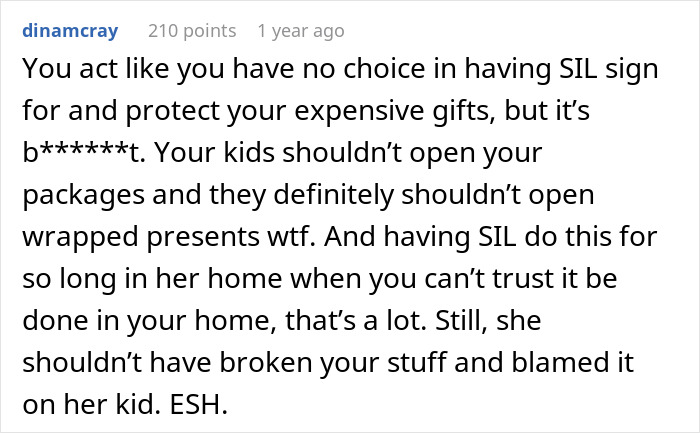 “[Am I The Jerk] For Demanding My SIL Pay Me Back For A Christmas Gift That She Destroyed That Was For My Kids And Shouldn’t Have Been Touched?”
