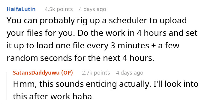 Efficient Employee Learns Boss Expects Him To Do 3 Times More Work Than His Colleagues, Finds A Genius Way To Simulate Working All Day Efficient Employee Learns Boss Expects Him To Do 3 Times More Work Than His Colleagues, Finds A Genius Way To Simulate Working All Day