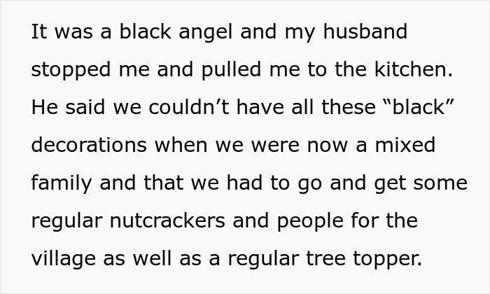 Husband Thinks It’s Unfair Their Christmas Decorations Only Represent Black People, But Wife Refuses To Replace Them Husband Thinks It’s Unfair Their Christmas Decorations Only Represent Black People, But Wife Refuses To Replace Them