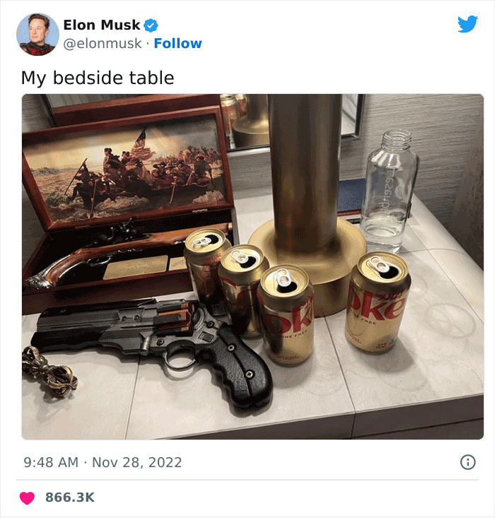 Elon Musk Posted A Picture Of His Bedside Table, So The Internet Made 30 Memes About It Elon Musk Posted A Picture Of His Bedside Table, So The Internet Made 30 Memes About It