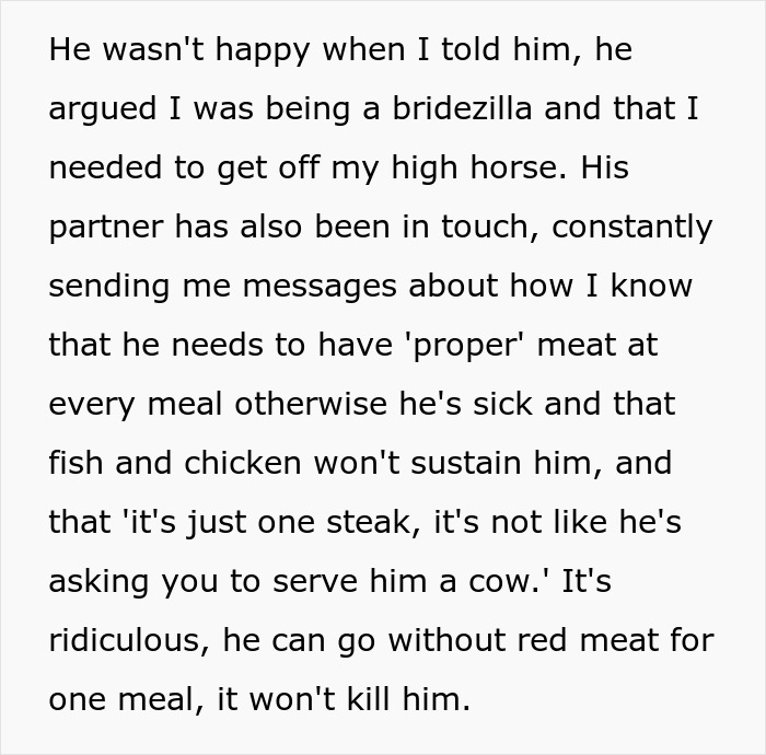 Bride-To-Be Gets Backed Online For Refusing To Alter Her Wedding Meals For A Nagging Guest