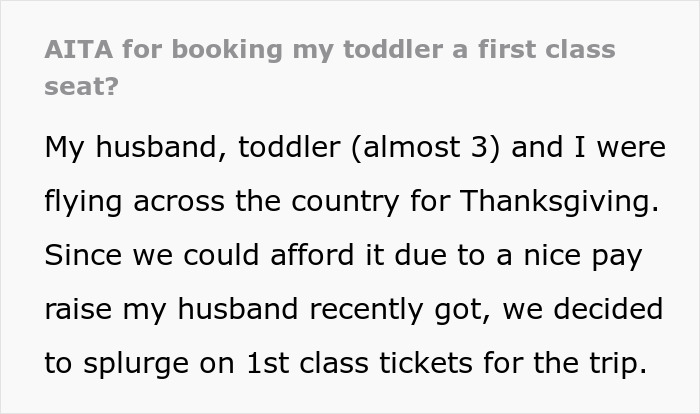 Mother Wonders If She’s A Jerk For Buying First-Class Ticket For Her Toddler Mother Wonders If She’s A Jerk For Buying First-Class Ticket For Her Toddler
