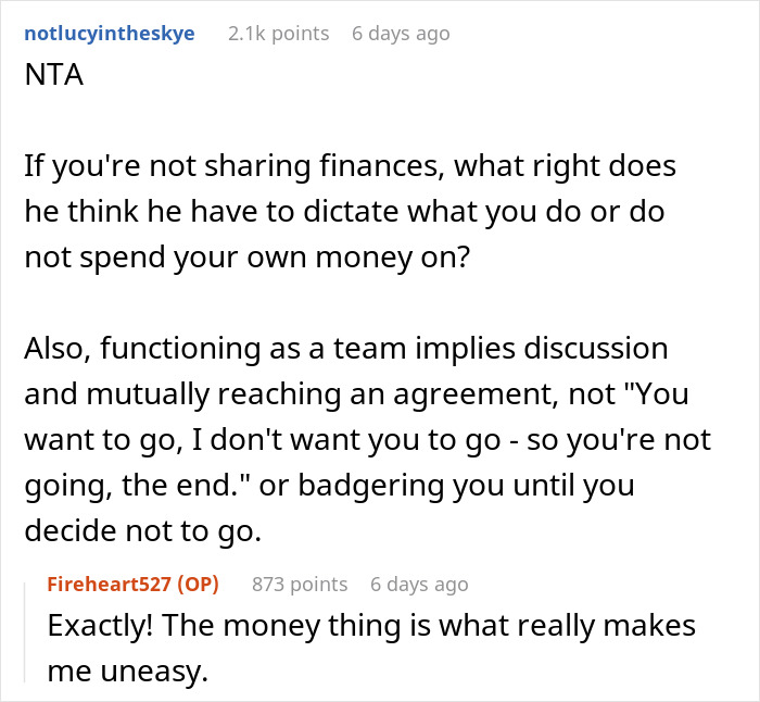 &ldquo;[Am I The Jerk] For Going On A Weekend Trip Alone That My Partner Couldn&rsquo;t Afford?&rdquo;