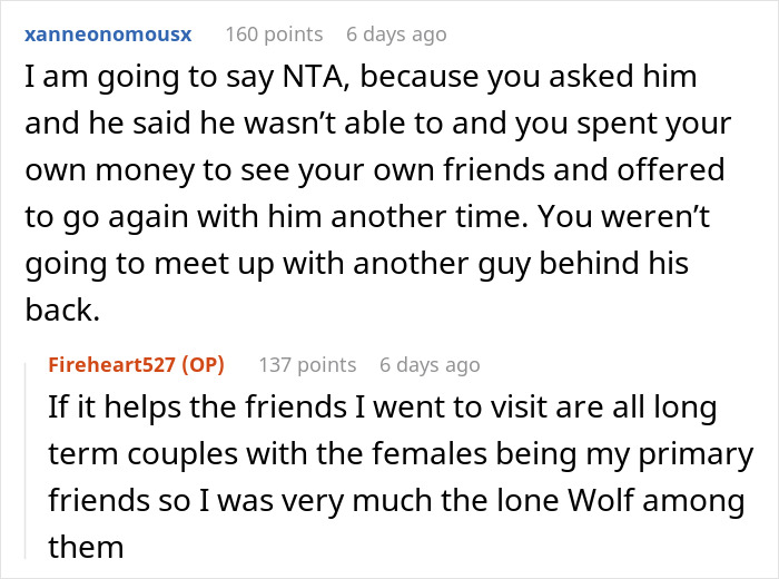 &ldquo;[Am I The Jerk] For Going On A Weekend Trip Alone That My Partner Couldn&rsquo;t Afford?&rdquo;