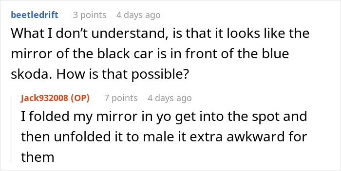 Guy Spots Two Cars Taking Up Multiple Spaces So Nobody Parks Next To Them, Finds A Satisfying Way To Get His Point Across