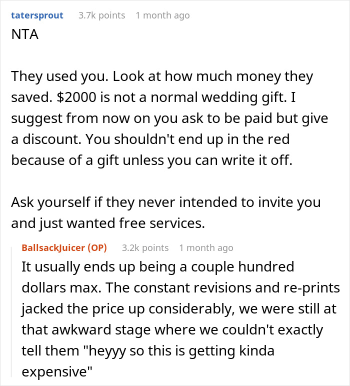 “We’ve Spent Close To $2,000 On All The Materials”: Relatives Invoice Bride After Finding Out They Weren’t Invited To The Wedding “We’ve Spent Close To $2,000 On All The Materials”: Relatives Invoice Bride After Finding Out They Weren’t Invited To The Wedding