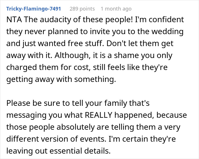“We’ve Spent Close To $2,000 On All The Materials”: Relatives Invoice Bride After Finding Out They Weren’t Invited To The Wedding “We’ve Spent Close To $2,000 On All The Materials”: Relatives Invoice Bride After Finding Out They Weren’t Invited To The Wedding