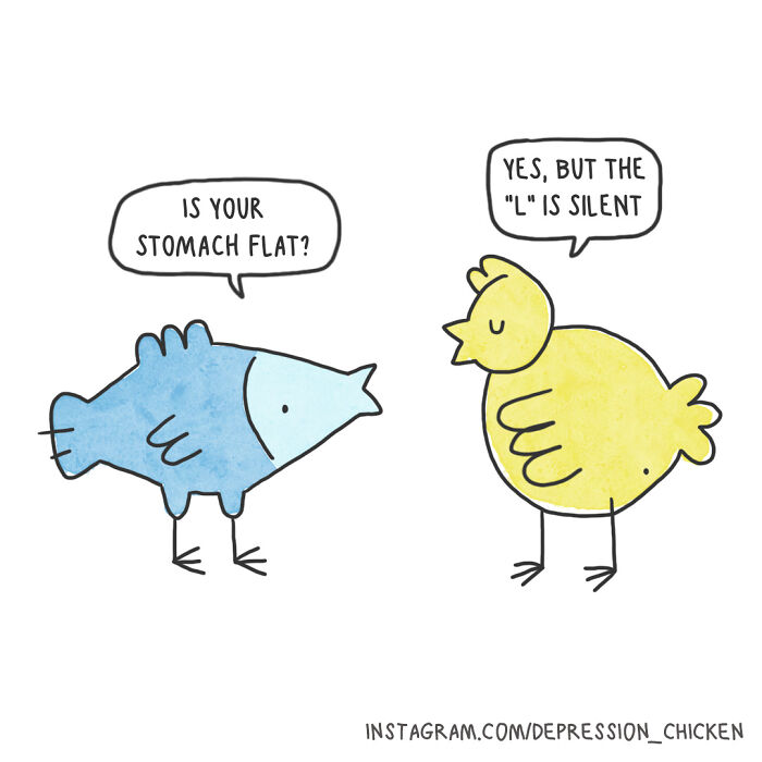 “Depression Chicken”: I Created These 22 One-Panel Comics About My Depression, Anxiety And Being Single (New Pics)