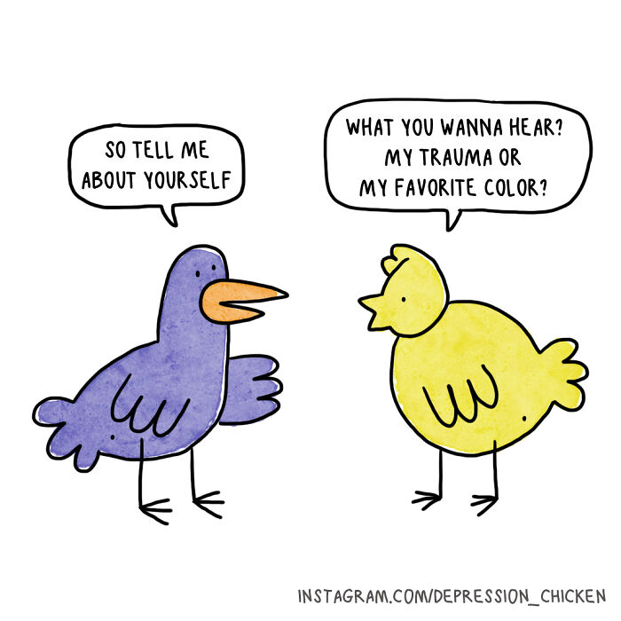 “Depression Chicken”: I Created These 22 One-Panel Comics About My Depression, Anxiety And Being Single (New Pics)