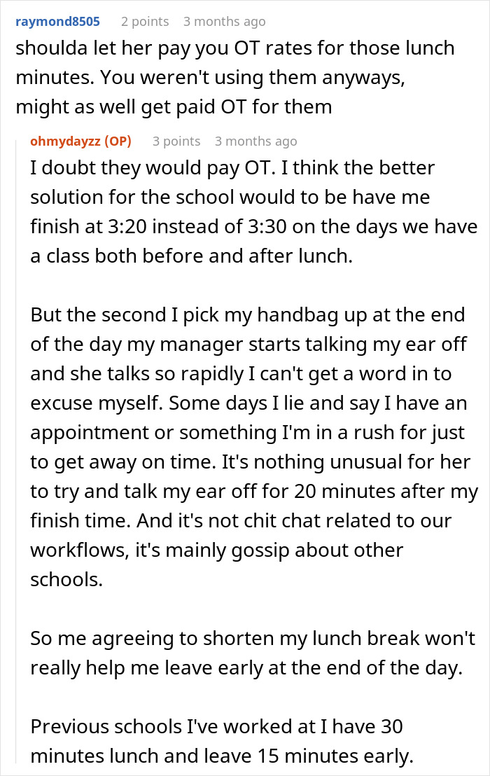 Worker Who Never Used Her Whole Break Gets Scolded For Coming 3 Minutes Late, Decides To Change The Habit Of Coming In Early