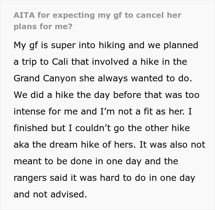 “[Am I The Jerk] For Expecting My Girlfriend To Cancel Her Plans For Me?”