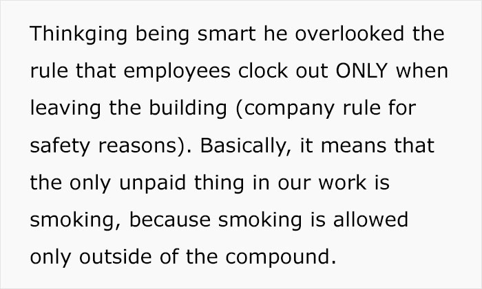 New Manager Demands Employees “Work On The Clock”, And One Malicious Compliance Later, They Rack Up 2,000 Extra Man Hours New Manager Demands Employees “Work On The Clock”, And One Malicious Compliance Later, They Rack Up 2,000 Extra Man Hours