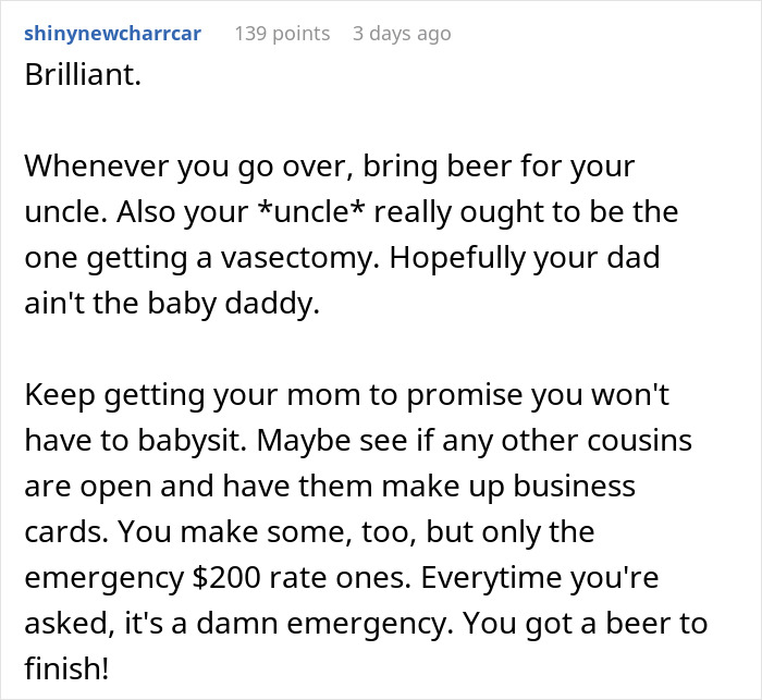 &#8220;My Aunt Sees The Can And Starts Screaming&#8221;: Man Sick And Tired Of Always Having To Babysit Relatives At Family Events, Solves The Problem