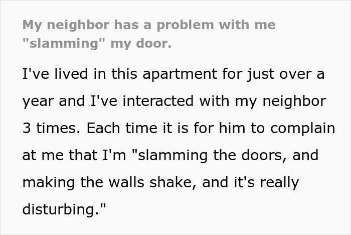 Neighbor ‘Karen’ Keeps Nagging This Person About Them ‘Slamming’ Their Door, Gets Struck With Petty Revenge Neighbor ‘Karen’ Keeps Nagging This Person About Them ‘Slamming’ Their Door, Gets Struck With Petty Revenge