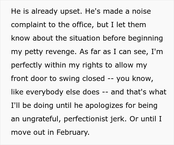 Neighbor ‘Karen’ Keeps Nagging This Person About Them ‘Slamming’ Their Door, Gets Struck With Petty Revenge Neighbor ‘Karen’ Keeps Nagging This Person About Them ‘Slamming’ Their Door, Gets Struck With Petty Revenge