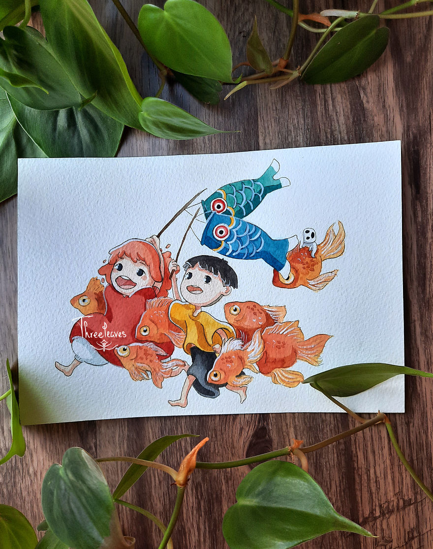 Here Are My 10 Paintings Of Studio Ghibli Characters Hanging Out In Nature Here Are My 10 Paintings Of Studio Ghibli Characters Hanging Out In Nature